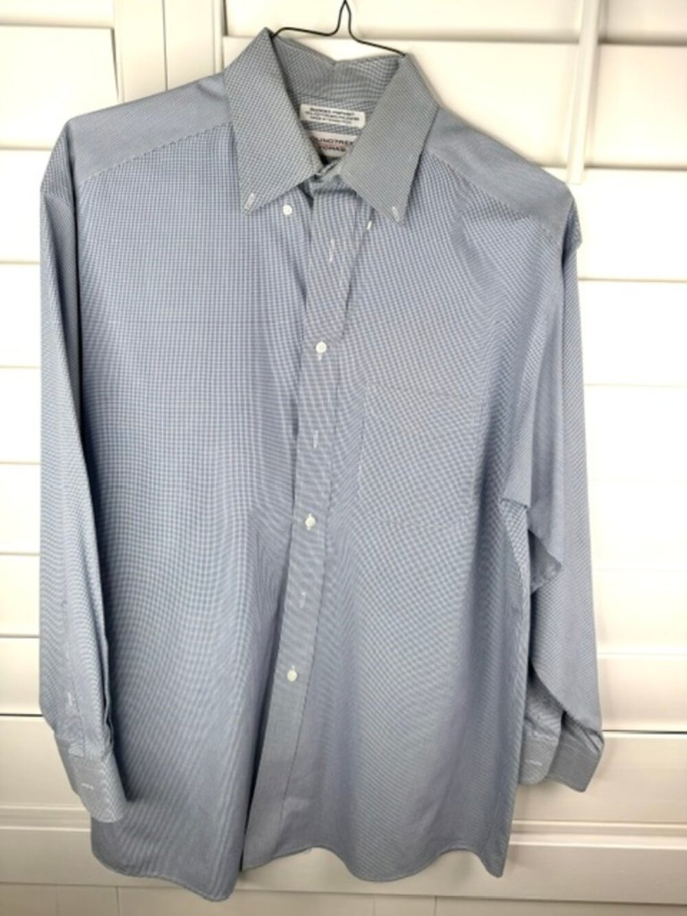 2 Roundtree & Yorke Pinpoint Cotton Micro-Check Dress Shirts - Size 15.5/33 - Picture 3 of 13
